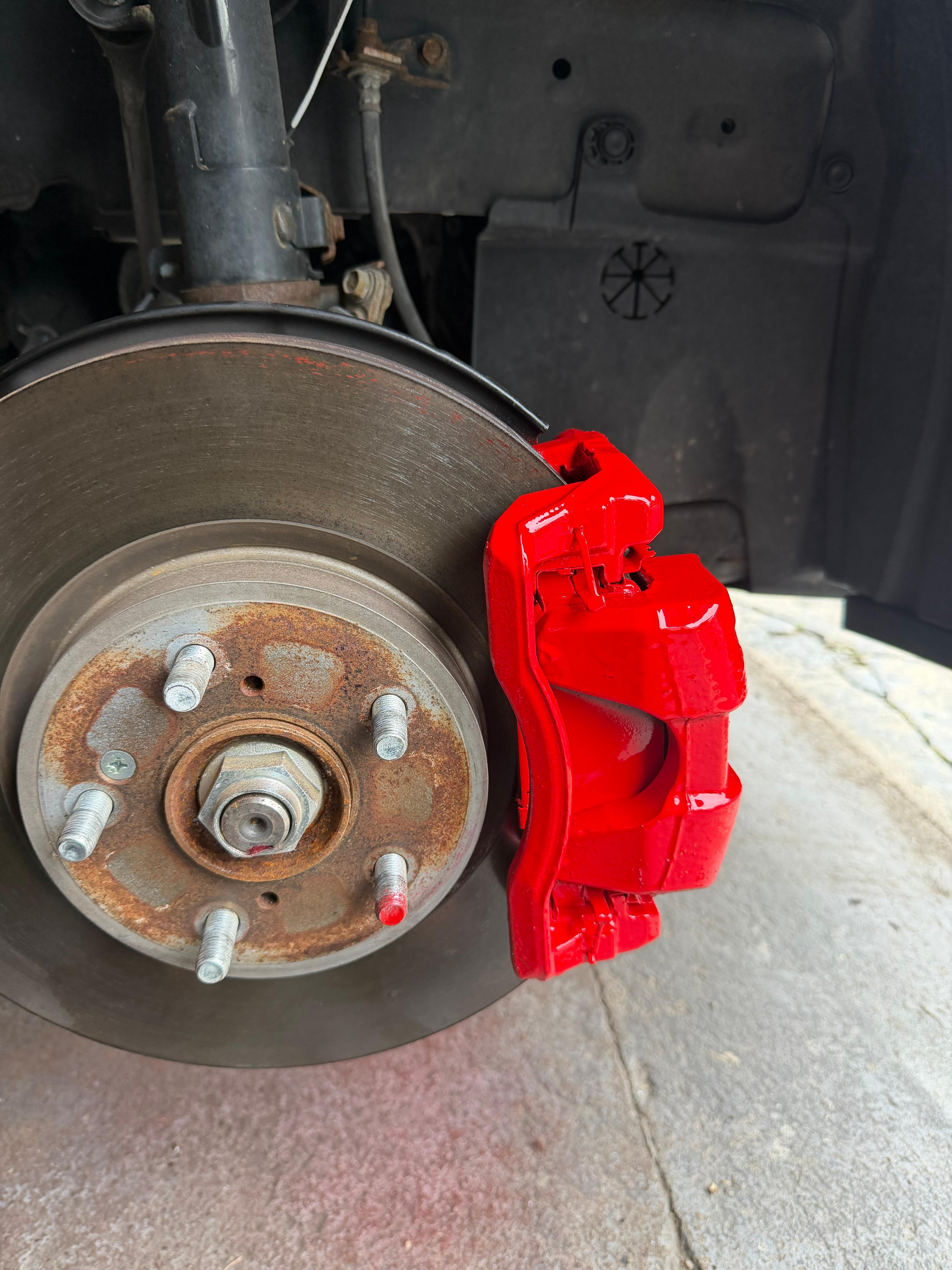 Red caliper — gloss finish